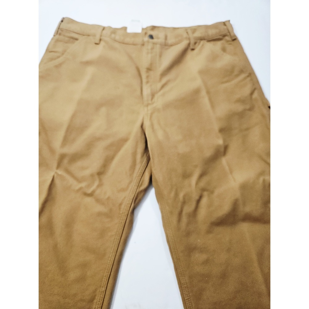 Carhartt Plaid Lined Brown Original Dungaree Fit Canvas Work Pants Mens 42x30 - Picture 11 of 11